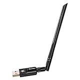 Wireless USB WiFi Adapter for PC - Techkey USB 3.0 WiFi Dongle 1200Mbps Network Adapter with Dual Band 2.4GHz/5GHz 5dBi High Gain Antenna for Desktop PC Computer Laptop Windows 11/10/8.1/8/7/Vista/XP