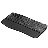 Arteck Bluetooth Keyboard Universal Wave Ergonomic Keyboard with Palm Rest Multi-Device Full Size Wireless Keyboard for Windows iOS iPad OS Android, Computer Desktop Laptop Surface Tablet Smartphone
