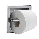 Orlif Recessed Toilet Paper Holder,Contemporary Hotel Style Wall Toilet Paper Holder - Recessed Toilet Tissue Holder Includes Rear Mounting Bracket (Brushed Nickel)