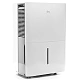 Midea 50 Pint SMART Dehumidifier With Pump - For Rooms up to 4,500 Sq. Ft. - Ideal For Basements, Large & Medium Sized Rooms, Energy Star Certified (White)