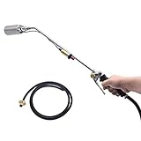 Weed Torch Propane Burner Kit, High Output 500,000 BTU, Flame Thrower with Push Button Igniter(Piezo Electric Ignition), Mini 6.56ft Rubber Pipes Lighters for Weed Outdoor Garden Farm Snow Roofing