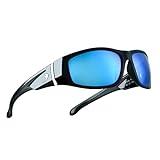 BNUS Polarized Sunglasses with Corning Glass Lens - High Definition, Fashionable, and Scratch-Resistant (Black/Blue Flash Polarized, Glass Lens)