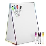 Magnetic Tabletop Easel & Whiteboard Drawing Easel For Kids, Adults, (2 Sides) Perfect for Home, School, & Office, Includes: 8 Dry Erase Markers. Drawing Art Dry Erase White Board Educational Kids Toy
