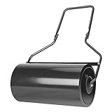 Rultyn Lawn Roller Push/Pull Steel Sod Roller 13 Gallons/48L Lawn Rollers Tow Behind Water Filled for Park, Garden, Yard, Ball Field (Black-24inch)