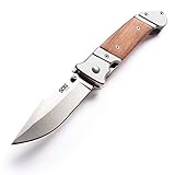 SOG Wood Folding Pocket Knife - Fielder Folding Knife, Gentlemans Knife, 3.3 Inch Classic Folding Knife Blade with Wood Knife Handle and Clip (FF30-CP)