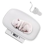 Hotfillere Digital Mini Pet Scale, Puppy Scales for Weighing Max 33lbs, Small Animal Scale with Tape Measure, Multifunction Kitchen