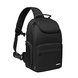 MOSISO Camera Sling Bag, DSLR/SLR/Mirrorless Camera Case Crossbody Sling Backpack for Photographers with Tripod Holder&Removable Modular Inserts&PU Handle Compatible with Canon/Nikon/Sony, Black
