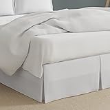 Bed Maker’s Never Lift Your Mattress Wrap Around Bed Skirt, Classic Style, Low Maintenance Wrinkle Resistant Fabric, Traditional 14 Inch Drop Length, Full, White