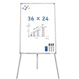 Easel Whiteboard - Magnetic Portable Dry Erase 36 x 24 Tripod Height Adjustable, 3' x 2' Flipchart Easel Stand White Board for Office or Teaching at Home & Classroom