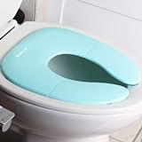 Jool Baby Folding Travel Potty Seat for Toddlers, Fits Round & Oval Toilets, Non-Slip Suction Cups, Includes Free Travel Bag (Aqua)