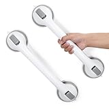 Grab Bars for Bathtubs and Showers, 16 Inch Shower Handle Heavy Duty Suction Cup Grab Bars for Shower Chair, Bathroom Safety Bar for Elderly (2 Pack)