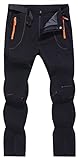 KELOIFUT Men's Hiking Cargo Pants Quick-Dry Outdoor Water Resistant Lightweight Mountain Breathable Zipper Pocket Work Pants Black M