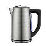 Electric Kettle Temperature Control Stainless Steel 1.7 L Tea Kettle, BPA-Free Hot Water Boiler with LED Light, Auto Shut-Off, Boil-Dry Protection, Keeping- Warm, 1500W Fast Boiling