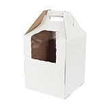 Spec101 Disposable Cake Carrier with Window 10pk - 10 x 10 x 12in Tall Cake Boxes with Window, Box Tiered Cake Box Set