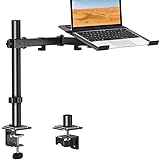 MOUNTUP Single Laptop Tray Desk Mount for 13-17 Inch Laptop Notebook, Fully Adjustable Laptop Arm, Full Motion Laptop Stand, Holds up to 17.6lbs, with Clamp/Grommet Mounting, MU4001