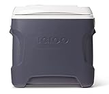 Igloo 28 Quart Iceless Thermoelectric 12 Volt Portable Ice Chest Beverage Cooler, Silver