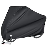 Puroma Bike Cover Outdoor Waterproof Bicycle Covers Rain Sun UV Dust Wind Proof with Lock Hole for Mountain Road Electric Bike, XXL (Basic Black)