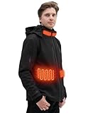 Heated Jacket for Men, Heated Coat with 12V Battery Pack Winter Outdoor Soft Shell Electric Heated Hoodie (XL)