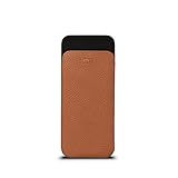 Sena Leather Phone Sleeve Cell Phone Pouch for iPhone 14 and iPhone 14 Pro, Full-Grain Leather Cellphone Sleeve with Lightweight, Slim Profile, Featuring a Soft Microfiber Lining, Tan (SFD51506US)