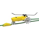 Nelson Rain Train Traveling Sprinkler for Yard, Heavy Duty Rotating Lawn Sprinkler with Large Area Coverage, Yellow