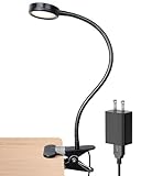 LEPOWER Clip on Light/Reading Light/Book Light Color Changeable/Night Light Clip on for Desk, Bed Headboard and Computers (Black)