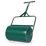 AESRAOU Lawn Roller, Heavy-Duty Push/Tow Behind Water/Sand Filled Roller for Park, Garden, Yard, Ball Field (12 by 20-inch, 40L / Green)