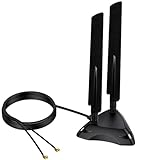 Dual Band 2.4GHz 5GHz 5.8Ghz RP-SMA Gaming WiFi 6E 802.11ac/ax Wireless Antenna with Magnetic Base for Intel AX201 AX200 PCIe NGFF WiFi USB Card PC Desktop PCIe WiFi Card Wireless Network Router