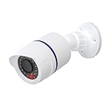 WALI Bullet Dummy Fake Simulated Surveillance Security CCTV Dome Camera Indoor Outdoor with One LED Light, Warning Security Alert Sticker Decal (TC-W1), White