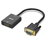 BENFEI HDMI to VGA, HDMI to VGA Adapter (Female to Male) with 3.5mm Audio Jack Compatible for TV Stick, Computer, Desktop, Laptop, PC, Monitor, Projector, Raspberry Pi, Roku, Xbox and More - Black