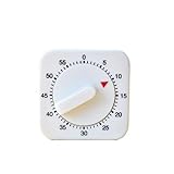 Square 60 Minute Mechanical Kitchen Timer - Visual Kitchen Cooking Timer Clock with Loud Alarm - No Batteries Required - Ideal for Cooking, Baking, and Kitchen Management