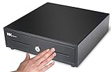HK SYSTEMS 13' Heavy Duty Compact Black Manual Push-Open Cash Drawer with 4 Bill /5 Coin Till