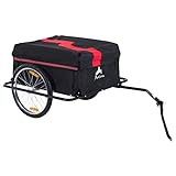Aosom Bicycle Cargo Trailer, Two-Wheel Bike Luggage Wagon Bicycle Trailer with Removable Cover, Red