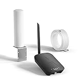 Cell Phone Signal Booster for Home Office, Boost 4G LTE 5G Signal on Band 12/5/2/4/25/17, Up to 1,500 Sq Ft, 65dB Four Band Cellular Repeater with High Gain Antennas, FCC Approved
