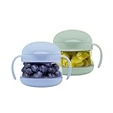 Ubbi Tweat No Spill Snack Container for Kids, BPA-Free Tritan, Toddler Snack Container, Sage & Blue