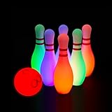 PUZZLE KING Light Up Kids Bowling Set Includes 6 Pins and 1 Ball Bowling Pins Toy Set for Kids Toddler Indoor & Outdoor Games for Boys Girls 7 Pcs, Height 7.87inch