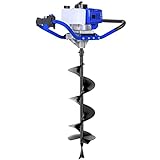BILT HARD Post Hole Digger Gas Powered, 52cc 2.4 HP 2 Stroke Engine Earth Auger with 8' Drill Bit, EPA Compliant Post Hole Auger