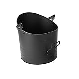 Mind Reader Ash Bucket, 6L (1.5 gal) Capacity, Wood Stove Fireplace Accessories, Metal, 9' L x 9' W x 10.5' H, Large, Black