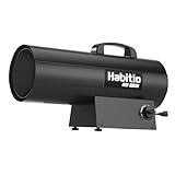 Habitio 125,000 BTU Forced Air Propane Heater, Portable Torpedo Heater for Jobsite, Garage, and Construction Sites, 10 ft Hose with Regulator Included