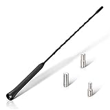 Eightwood Universal Vehicle Antenna Replacement 16 inch, AM FM Roof Mount Car Radio Antenna Mast, Flexible Rubber Antennae with M4 M5 M6 Threaded Adapter