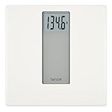 Taylor Digital Glass Bathroom Scale for Body Weight, 400 lb Capacity, Durable Tempered Glass Platform and Easy to Read, White