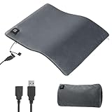 Honwally USB Heating Pad, Portable 5V Electric Heat Pad for Pain Relief - Neck, Back, Shoulders, Abdomen Cramps - Can Transform into a Hand Warmer Pouch, Machine Washable 17x14 Inch (No Power Bank)