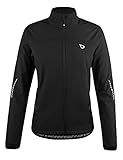 BALEAF Women's Cycling Jacket Windproof Thermal Winter Running Cold Weather Gear Waterproof Softshell Warm Black Size L