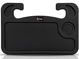 EcoNour 2 in 1 Car Steering Wheel Desk | Steering Wheel Tray for Laptop Car Mount with Pen Holder | Car Food Tray for Eating with Drinks Holder | Multipurpose Travel Car Accessories