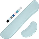 Gorilla Grip Gel Memory Foam Wrist Rest for Computer Keyboard, Mouse, Ergonomic Design for Typing Pain Relief, Desk Pads Support Hand and Arm, Mousepad Rests, Stain Resistant, 2 Piece Pad, Sky Blue