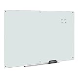 Amazon Basics Magnetic White Dry Erase Glass Board, Frameless, Infinity, 6' x 4'