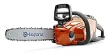 Husqvarna 120i Cordless Chainsaw, 14-Inch Electric Chainsaw with Brushless Motor and Automatic Oiler, Quiet and Low Kickback with 40V Lithium-Ion Battery and Charger Included