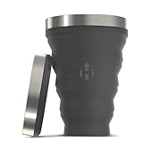 HYDAWAY Collapsible Pint - 16 oz, Silicone & Steel Rim I Collapsible Cup for Beer, Water & Soda, Portable Drinking Cup for Party, Camping, Backpacking & Hiking, Folding Travel Cups Collapse to 1-inch