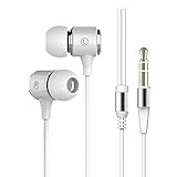 100SEASHELL Long Cord Wired Earbuds no Microphone Headphones Watching tv with Extra Noise isolating Blocking bass Ear Buds Without mic Corded Length Earphones