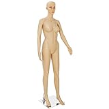 Mannequin Full Body Dress Form 69inch Female Adjustable Mannequin Stand Realistic Mannequin Display Head Turns Dress Model Metal Base