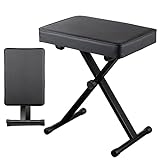 ZENY Piano Bench, X-Style Adjustable Height Keyboard Bench, Thickness Padded Piano Chair Seat Keyboard Stool for Electronic Digital Keyboards Pianos